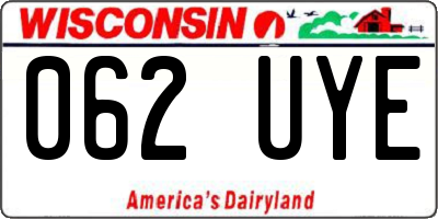 WI license plate 062UYE