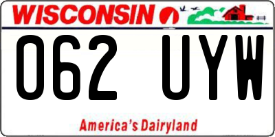 WI license plate 062UYW