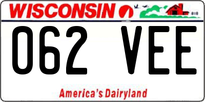 WI license plate 062VEE