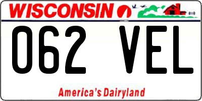 WI license plate 062VEL