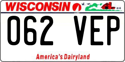 WI license plate 062VEP