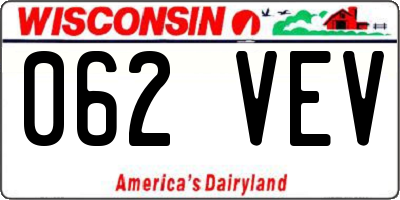 WI license plate 062VEV
