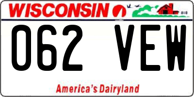 WI license plate 062VEW