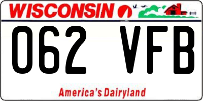 WI license plate 062VFB