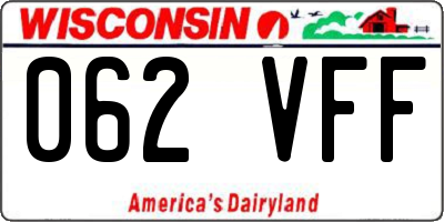 WI license plate 062VFF