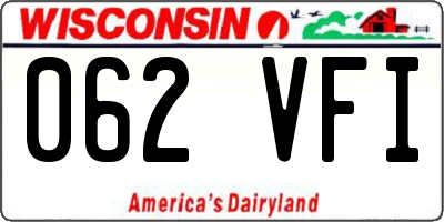 WI license plate 062VFI