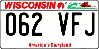 WI license plate 062VFJ