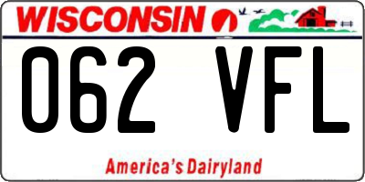 WI license plate 062VFL