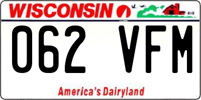 WI license plate 062VFM