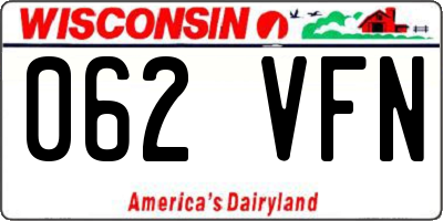 WI license plate 062VFN