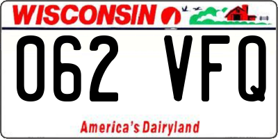 WI license plate 062VFQ