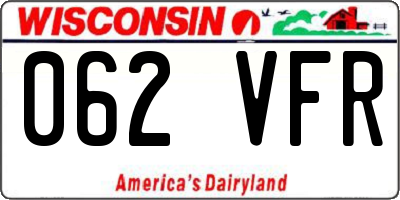WI license plate 062VFR