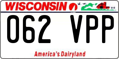 WI license plate 062VPP