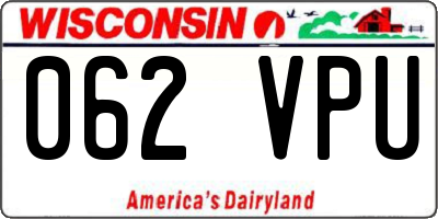 WI license plate 062VPU