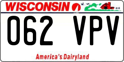 WI license plate 062VPV