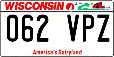 WI license plate 062VPZ