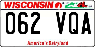 WI license plate 062VQA