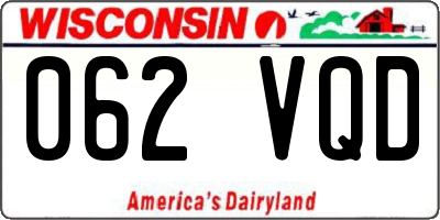 WI license plate 062VQD
