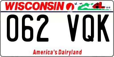WI license plate 062VQK