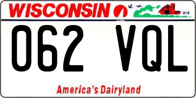 WI license plate 062VQL