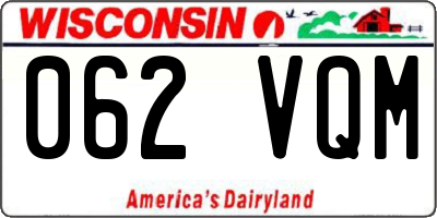 WI license plate 062VQM