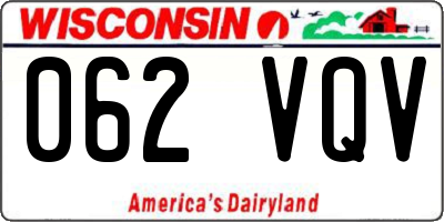 WI license plate 062VQV