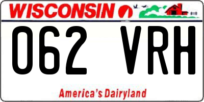 WI license plate 062VRH