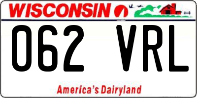 WI license plate 062VRL