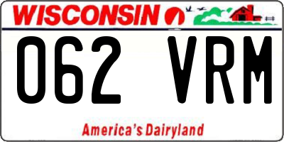 WI license plate 062VRM