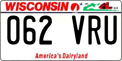 WI license plate 062VRU