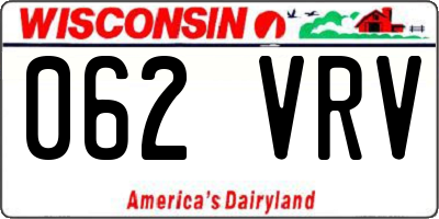 WI license plate 062VRV