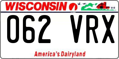 WI license plate 062VRX