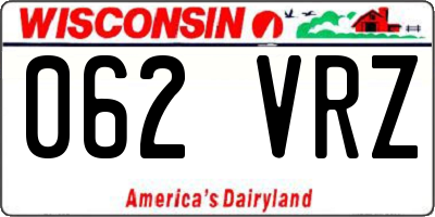WI license plate 062VRZ