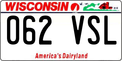 WI license plate 062VSL
