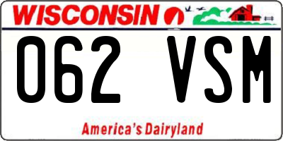 WI license plate 062VSM
