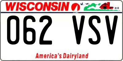 WI license plate 062VSV