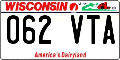WI license plate 062VTA