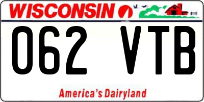 WI license plate 062VTB