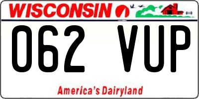 WI license plate 062VUP