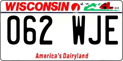 WI license plate 062WJE