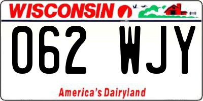 WI license plate 062WJY