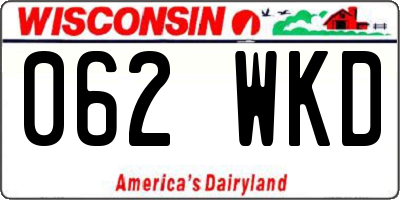 WI license plate 062WKD