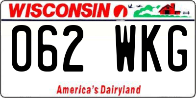 WI license plate 062WKG