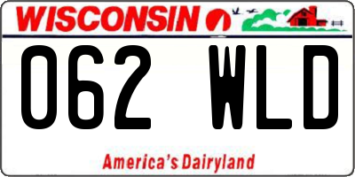 WI license plate 062WLD
