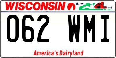 WI license plate 062WMI