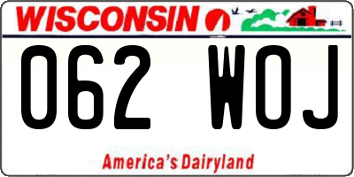 WI license plate 062WOJ