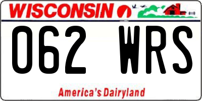 WI license plate 062WRS