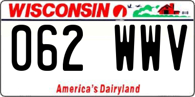 WI license plate 062WWV