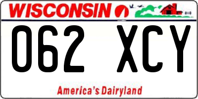 WI license plate 062XCY