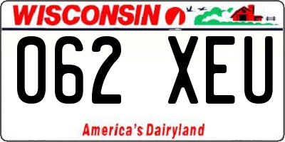 WI license plate 062XEU